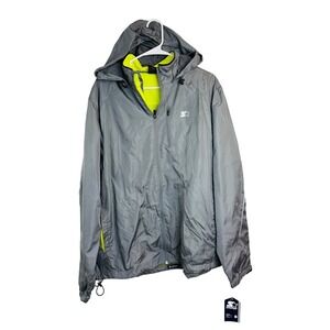 Starter Mens Athletic Windbreaker Jacket Hooded Lightweight Mens L NEW NWT